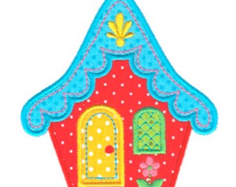 Cottage Applique, House Applique, House Embroidery, Machine Embroidery Design, Instant Download