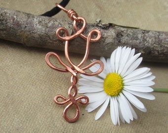 Copper Daffodil Necklace, Daffodil Pendant, Daffodil Jewelry, Copper Wire Flower Jewelry, Copper Flower Pendant, Women, Gifts for Girls