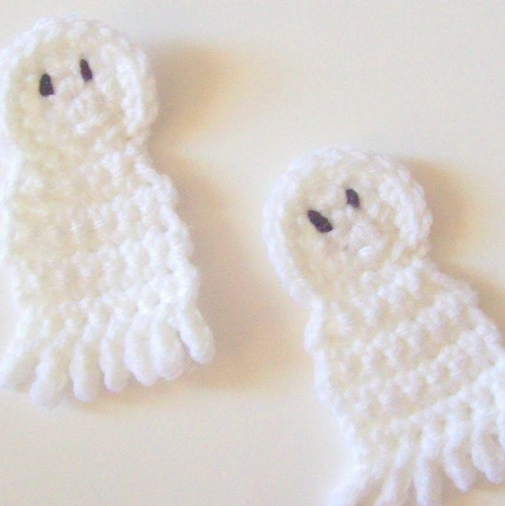 Crochet Ghosts Ghost Applique Halloween Applique By Hckcrafts