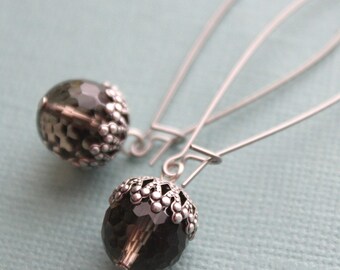 Smoky Quartz Earrings - Surgical Steel Kidney Earwires