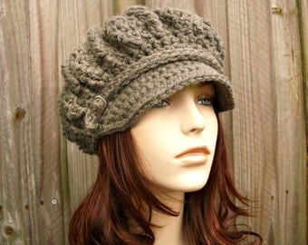 Instant Download Crochet Pattern - Hat Crochet Pattern - Crochet Hat Pattern for Spring Monarch Newsboy Womens Hat - Womens Accessories