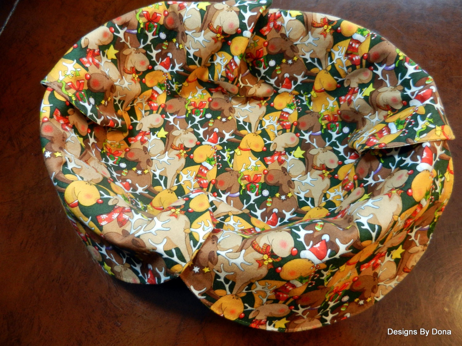 Basket Liner Funny Reindeer Scarves Stocking by DesignsByDona