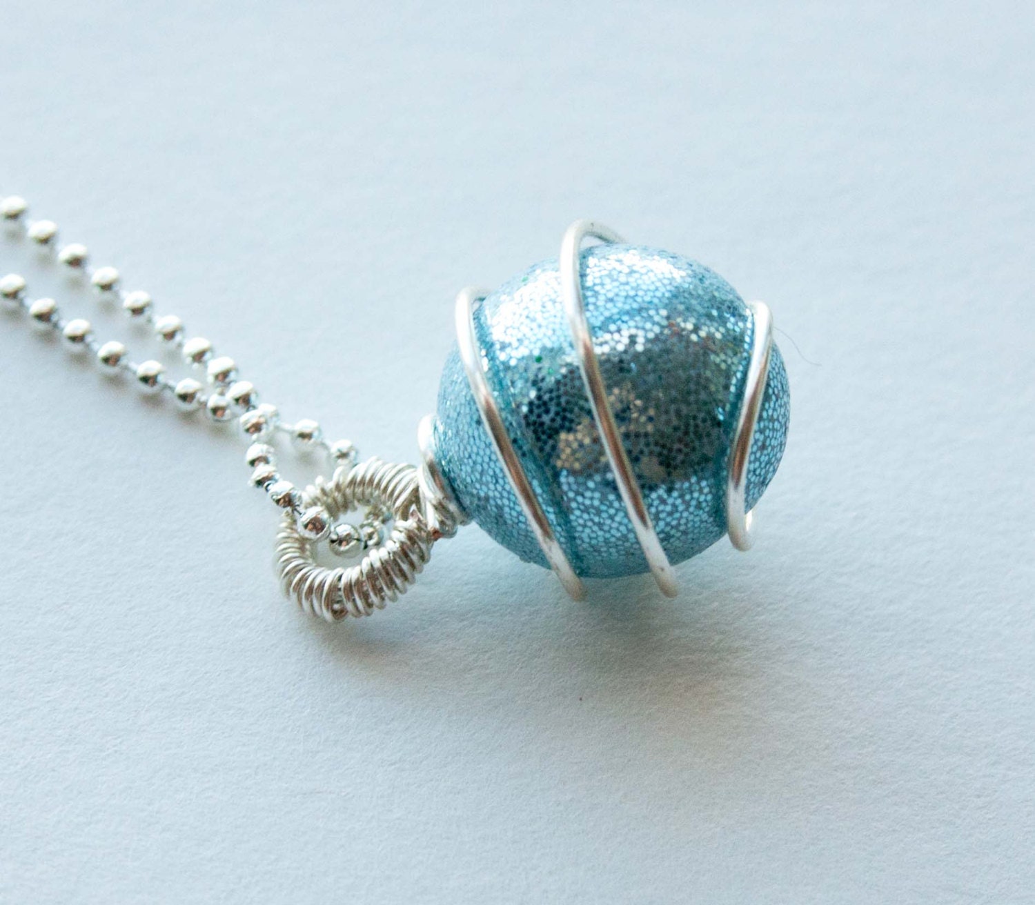 blue christmas ornament necklace polymer clay by blue christmas ornament necklace polymer clay by