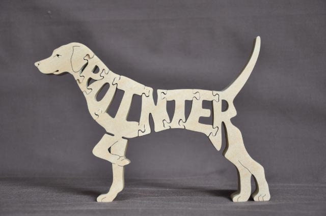 English Pointer Dog Puzzle Wooden Toy Hand Cut with Scroll Saw