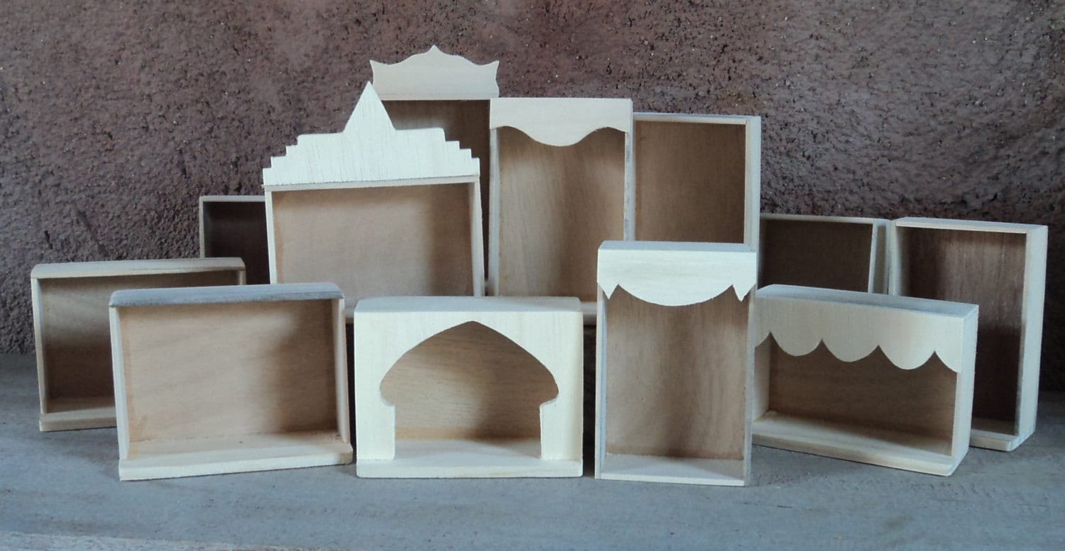 unfinished wood 12 assorted shadow boxes by TerraMaya on Etsy