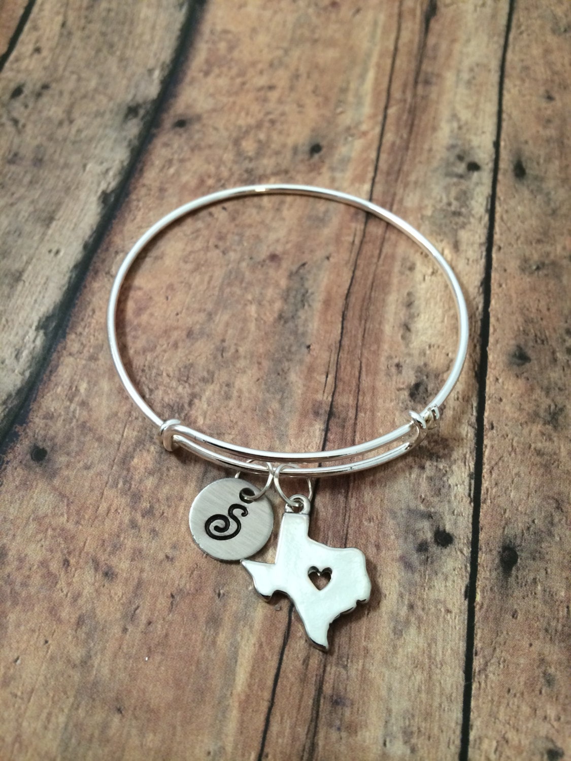 Texas charm bracelet Texas state bracelet silver by kimsjewelry