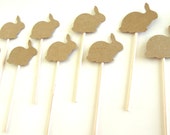 Kraft Bunny Cupcake Toppers - Set of 12 Toppers