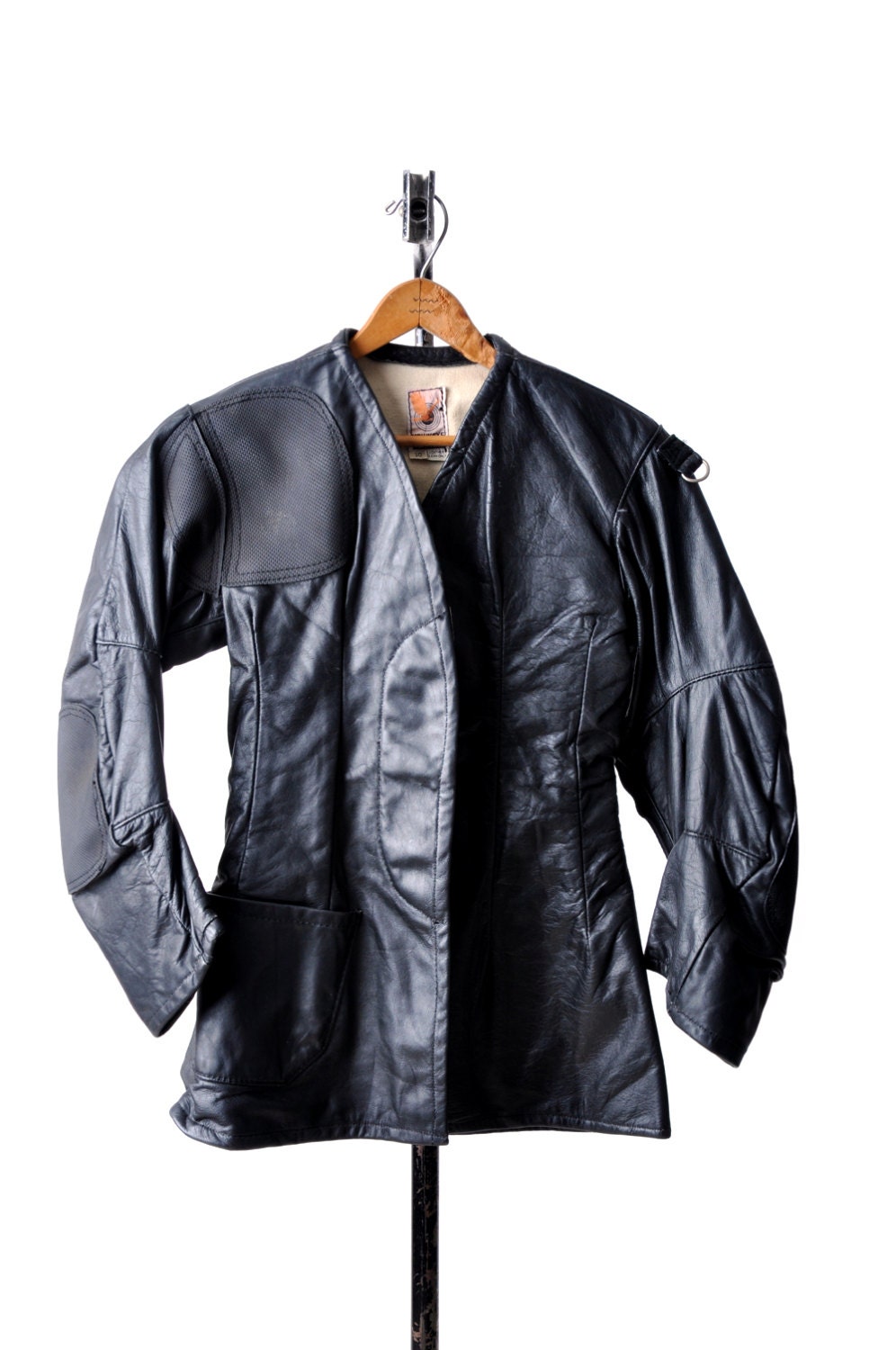 SALE Vintage Hawkeye Black Leather Hunting Jacket