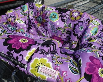 Shopping Cart cover for girl.....Lavender/Purple Flowers Shopping cart cover