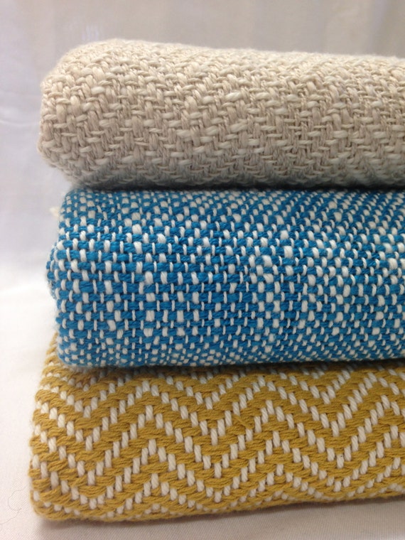 Turquoise Blue Woven Blanket Cotton Blanket