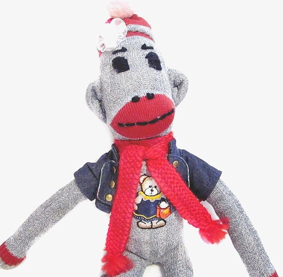 stuffed sock monkey toy