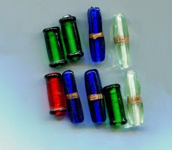 large tube glass beads long bead bead by on Etsy