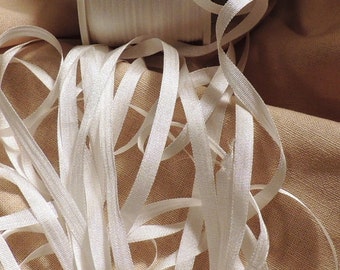 Natural white 4mm silk ribbon 25 yards