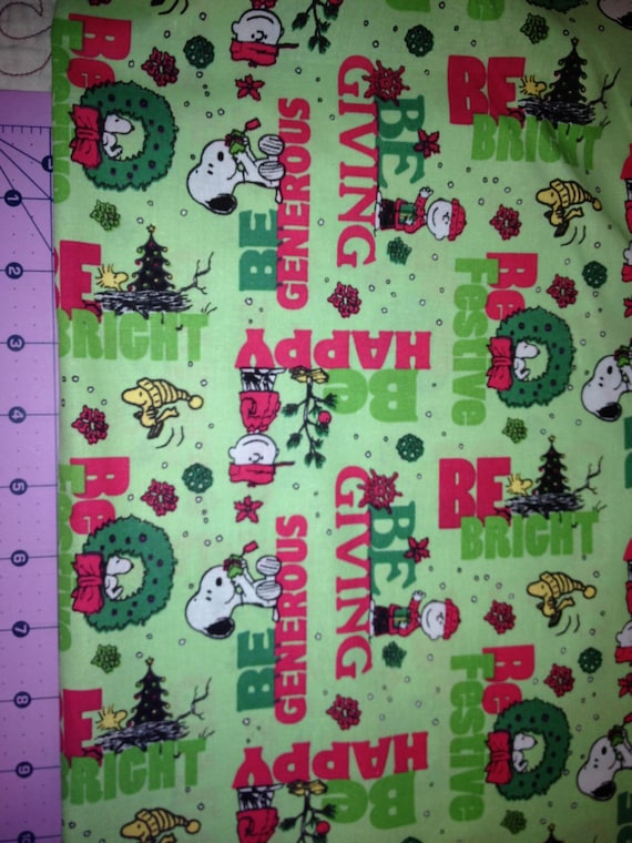 Be Merry Holiday Charlie Brown Fabric By The Yard FBTY