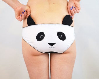 Panda face panties with ears lingerie underwear knickers
