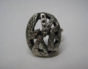 Love Silver Ring Adjustable Vintage