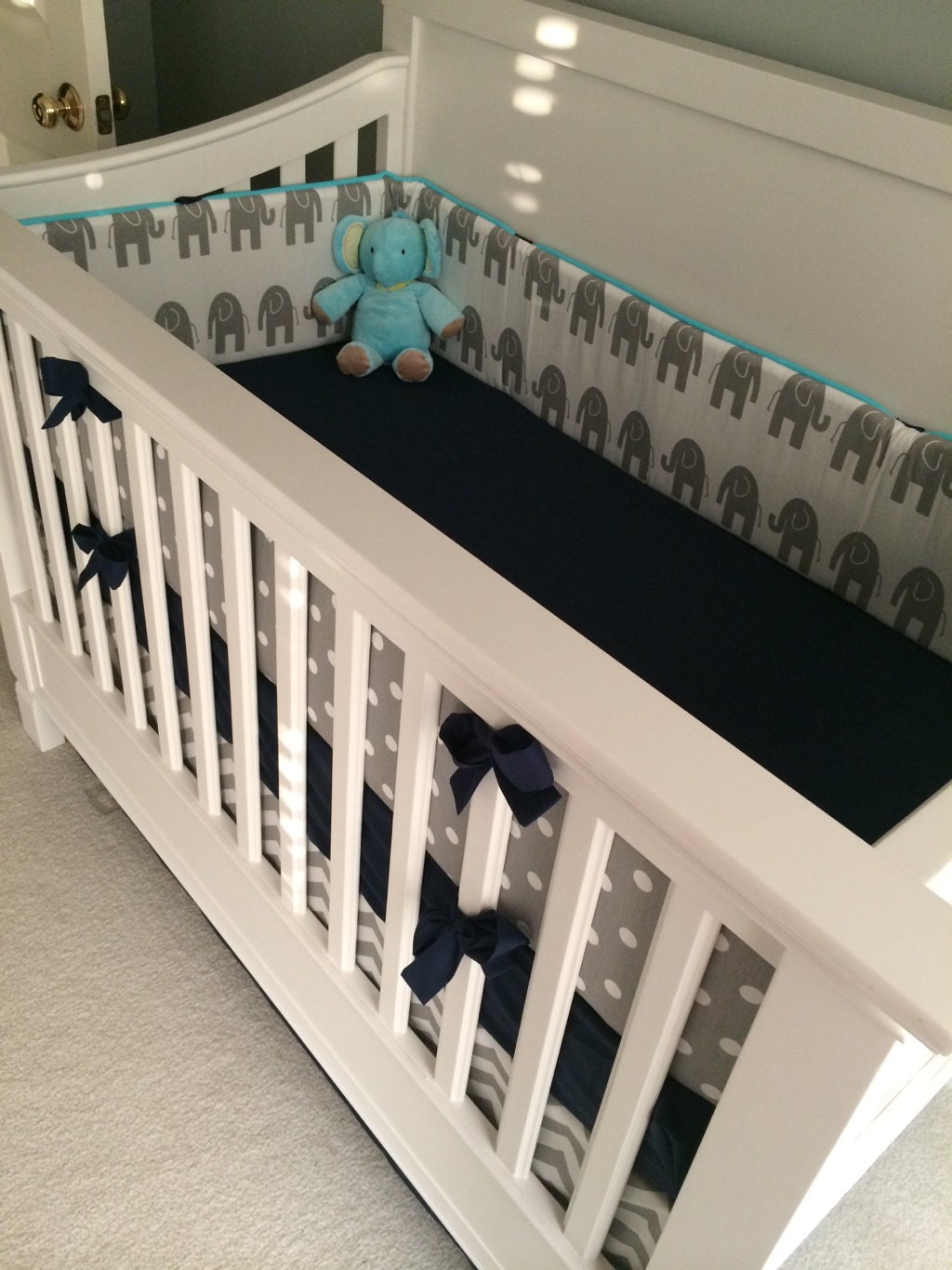 Light Green and Gray Crib Bedding Baby Nursery Kiwi Trellis