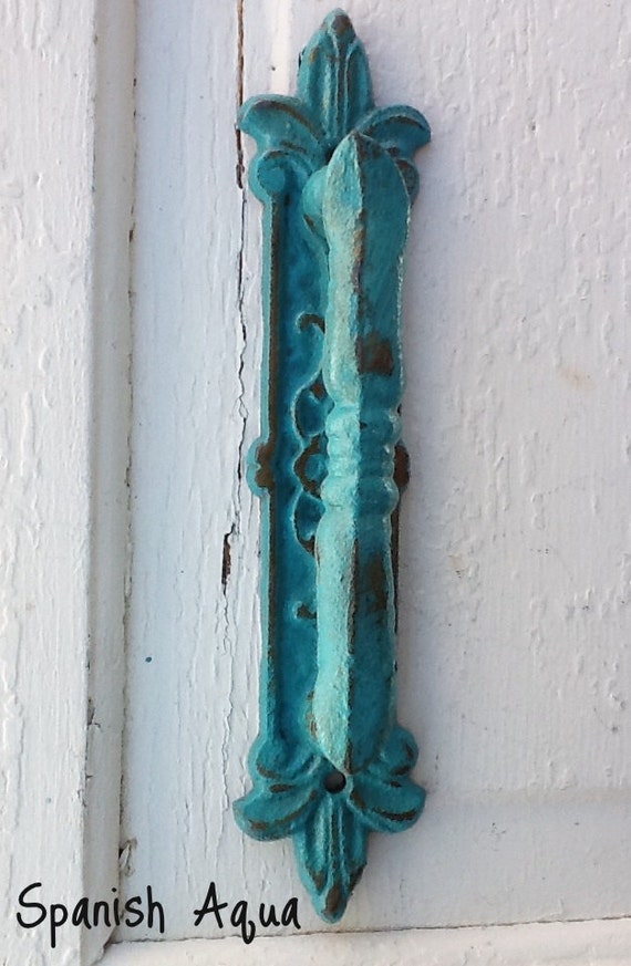 Iron Door Pull SALE French Decor Turquoise Home Fixtures