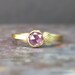Pink Sapphire Ring -Rose Cut Sapphire Engagement Ring - 14k Flower Ring