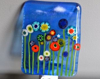 Wildflowers Fused Glass Nightlight