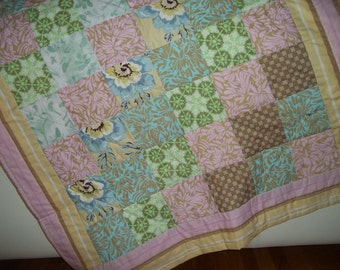 Shabby Chic Quilt Throw Lap Quilt Amy Butler Fabrics