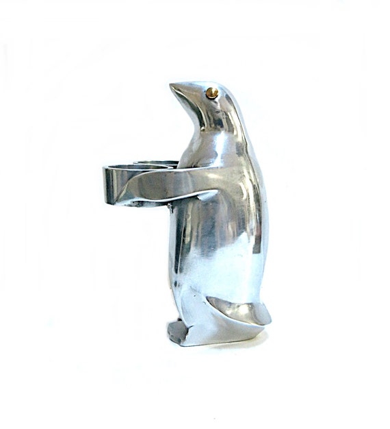 Vintage Penguin Candle Holder Stainless Steel by CoconutRoad