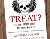 Trick or Treat Skull Adult Halloween Invitation - 1.00 each with envelope Il_170x135
