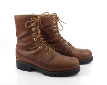 Wolverine Boots 1980s Brown Lace Up Leather men's size 6 1/2