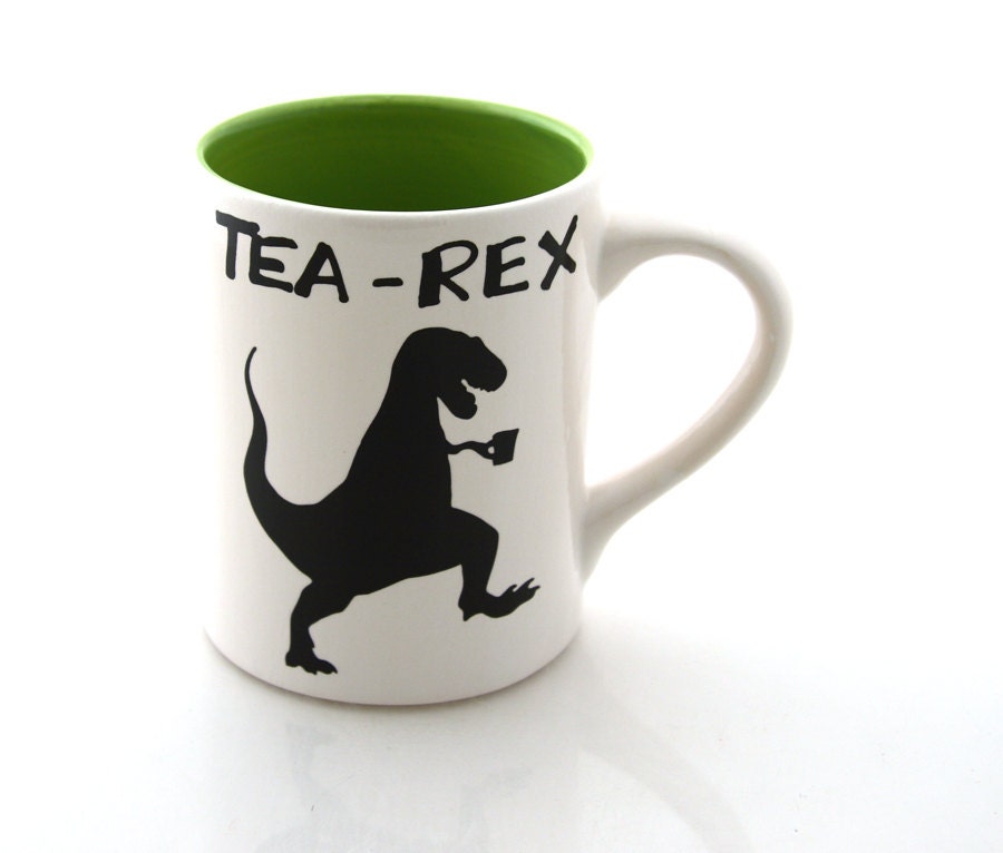 tea-rex mug t rex dinosaur mug gift for tea lover handmade