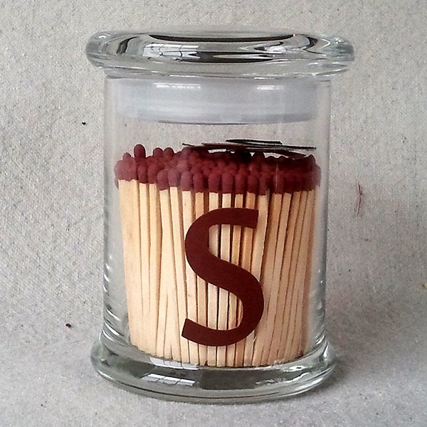 Glass Match Holder Jar Letter Striker MoolBoran Font