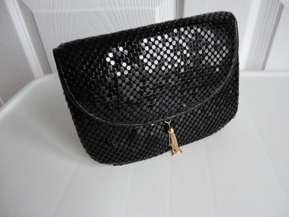 Vintage Black Metal Mesh Evening Purse Vintage Black Metal Mesh Evening Purse