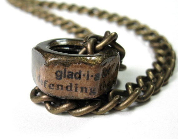 Hex Nut Necklace Industrial Chic Jewelry by jewelrybyNaLa on Etsy