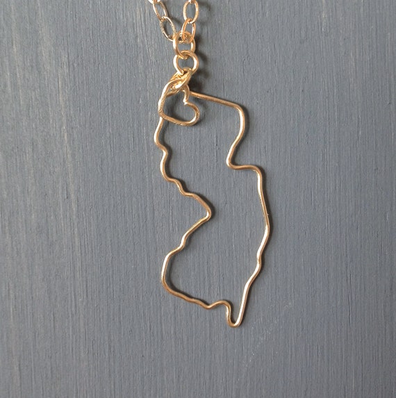 New Jersey Necklace State Necklace Personalized by theFolk