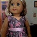 Shadow Brown and Pink Floral Doll Dress with Pink Belt and Pink Shoes - Fits 18 Inch American Girl Doll - AG Doll Clothes - 1095