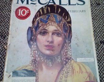 Im on Clearance...McCalls Magazine February Volume LI, Number 5////Rare vtg1924 McCalls Art Deco Era Magazine Advertisements Fashion
