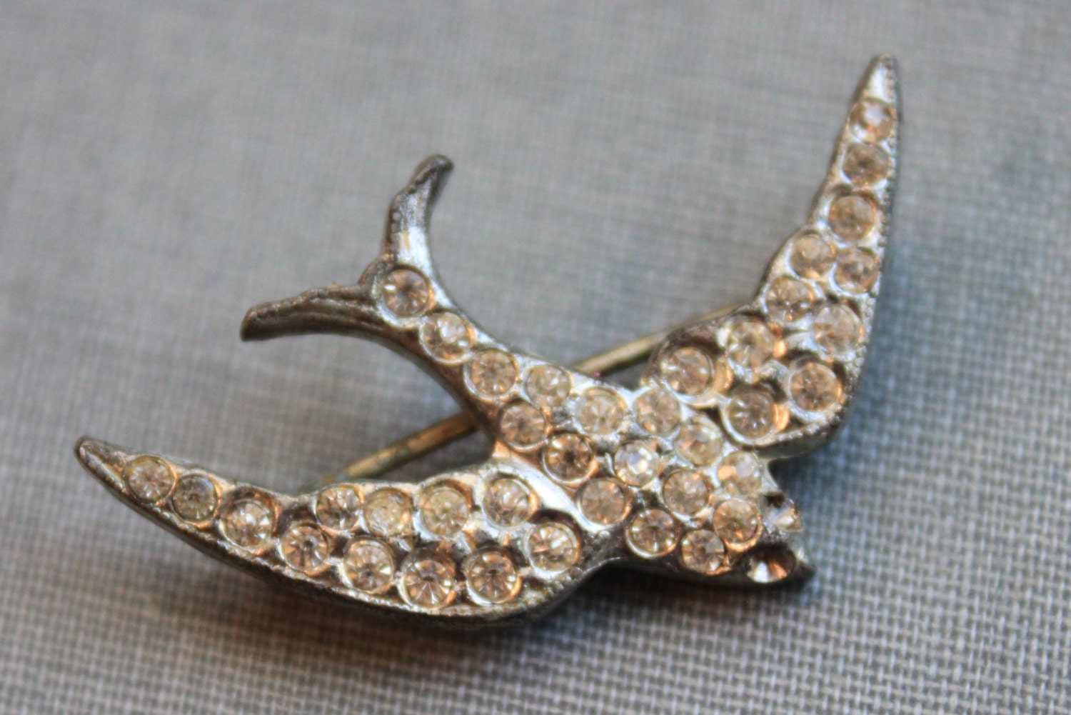 Antique Paste Swallow Brooch / Wedding Jewelry