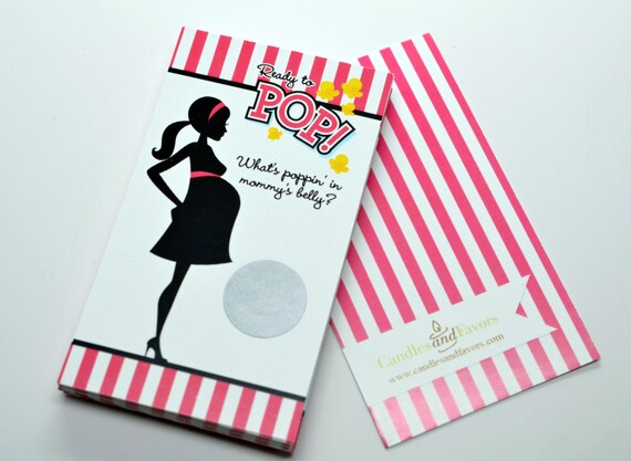 Ready To Pop Dark Pink - Baby Shower Scratch Off Game - Pack of 20 Cards Il_570xn