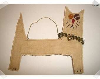 Crazy Cat Ornament/Muslin Fabric /Handmade**