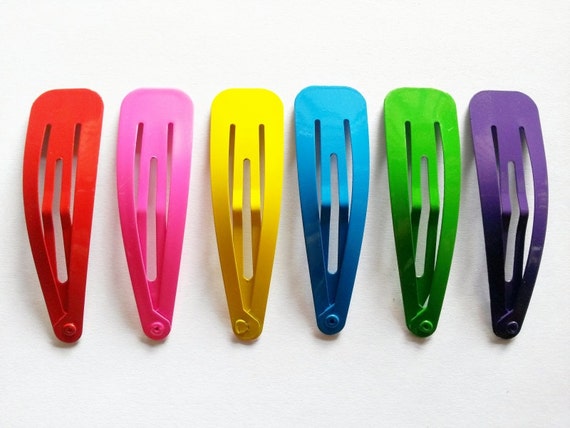 24 Pcs - Big Hair Snap Clip - Size 65 Mm Mix Color