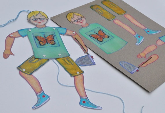 Items similar to Jumping Jack Articulated Puppet Template and ...