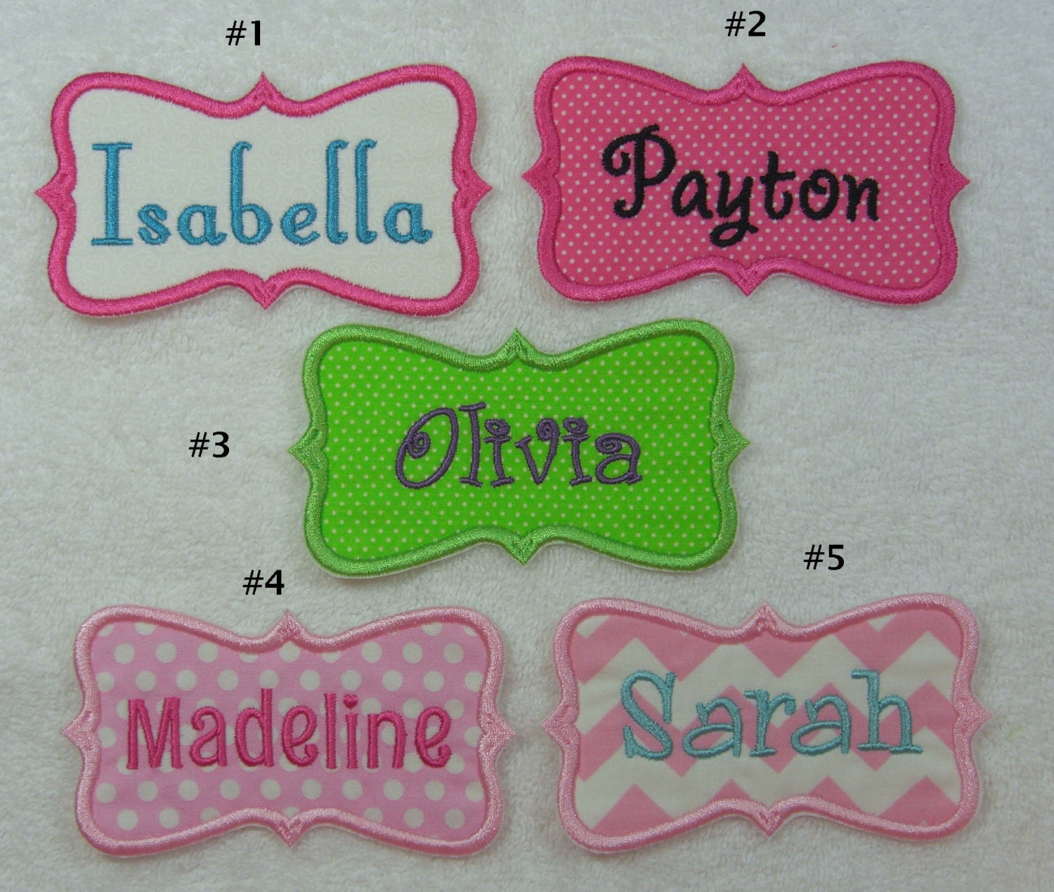 Iron on Personalized Single Name Patch style 1 Fabric