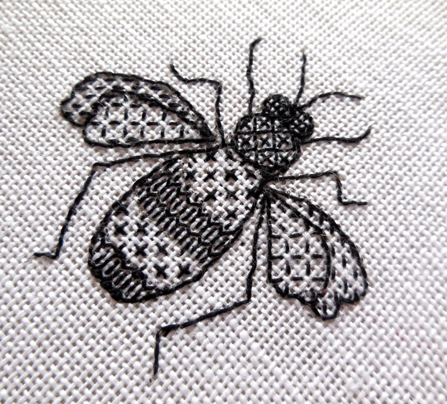 Bee blackwork embroidery kit