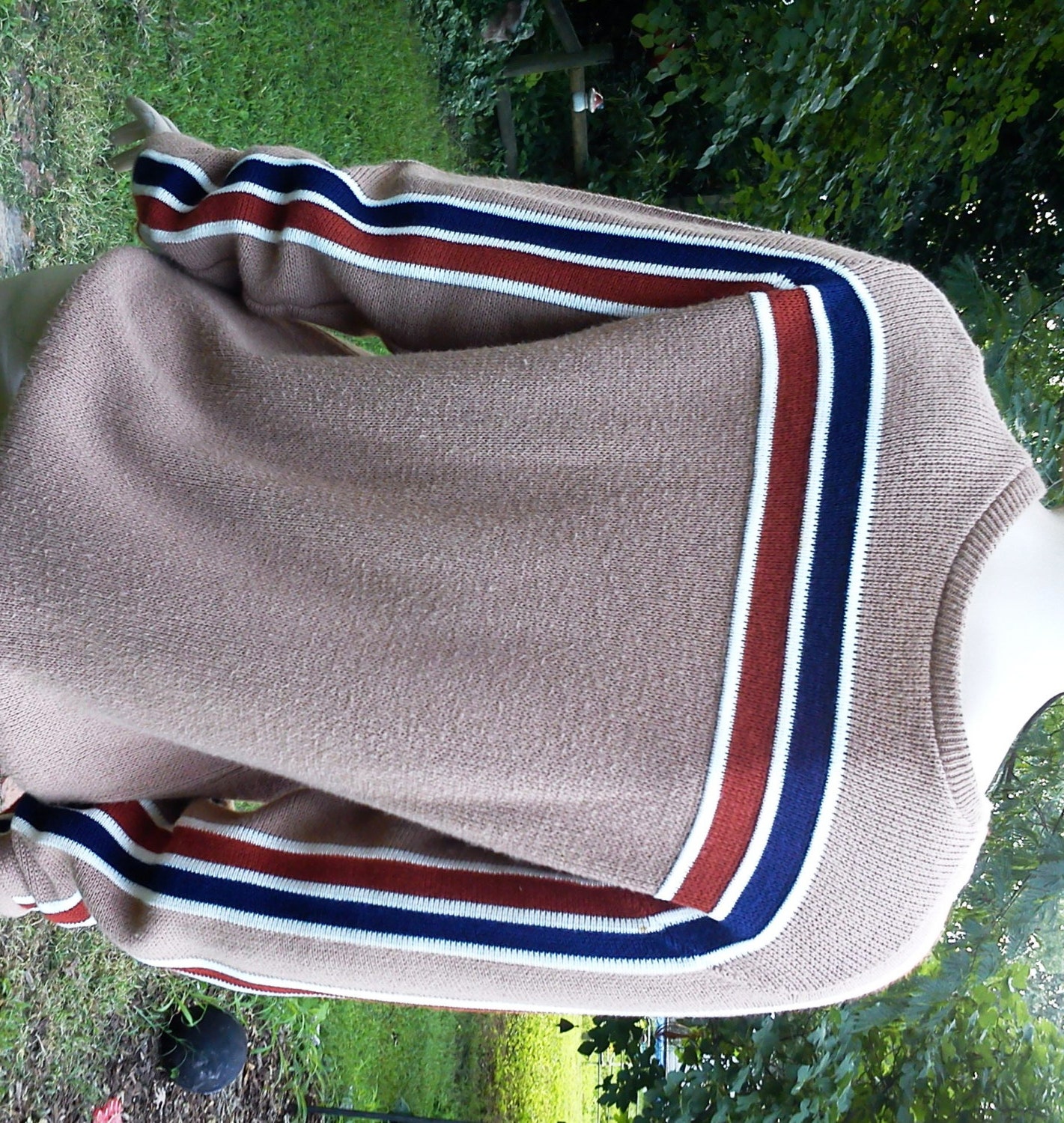Mens 70s Sweater with Stripes / Vintage Sweater / Pullover