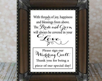 Please Sign Our Wedding Quilt, Guest Book, Wedding Guest Book. Instant Download, Wedding Card DIY Printable File. Wedding Signs, please sign