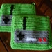 Video Game Controller Potholders - Crochet Green Potholders, Pot Holders, Hot Pad, Trivet Set - Gift for Geek - Video Game Nerd - Men & Boys