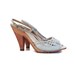 sz 7 vintage candies wooden heel woven leather sling back gray bohemian shoes