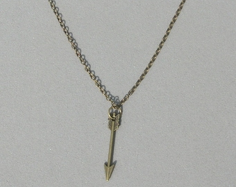 Antique Brass Arrow Necklace