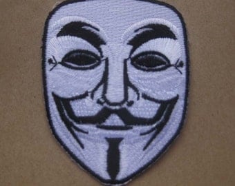 V For Vendetta MASK PATCH badge 6.5x8 cm 2.5x3.25"