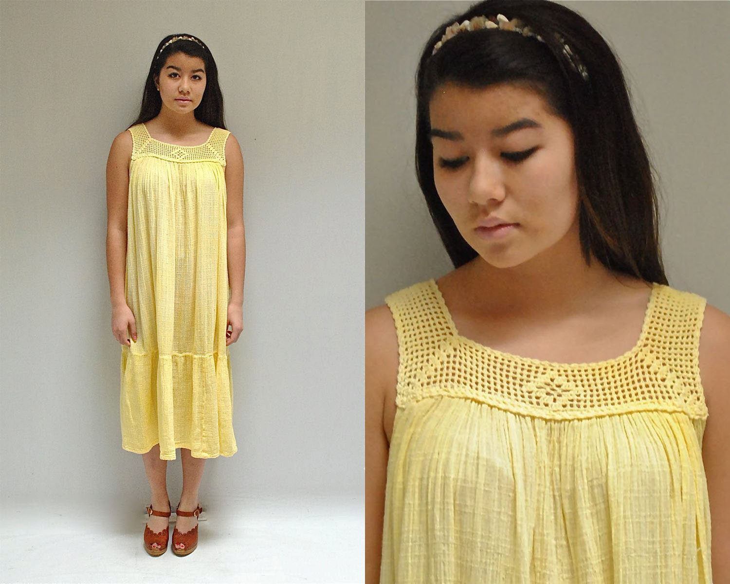 70s Gauze Dress // Crochet SunDress // SUNSHINE MORN