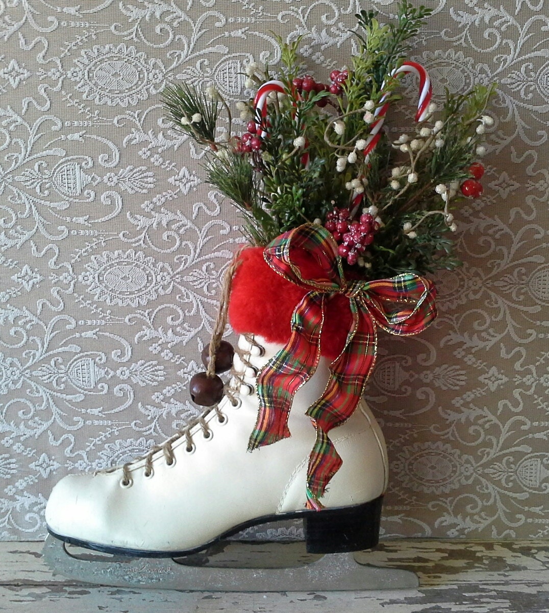 Christmas decor Decorated Ice Skate Christmas Ice skate